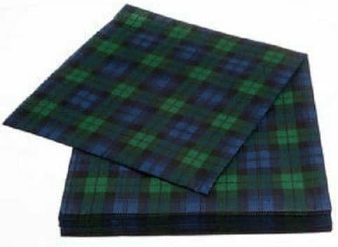 3ply Paper Soft Napkins - Large Pack of 40 Napkins - 33x33cm - Tartan Tissue Paper Serviettes - Scottish Design Napkins - Christmas, Dinner, Party - Black Watch Design