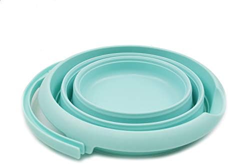 SAMMART 5L (1.32 Gallon) Collapsible Plastic Bucket - Foldable Round Tub - Portable Fishing Water Pail - Space Saving Outdoor Waterpot (5L Round, Lake Green)