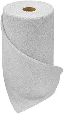 Eurow Microfiber Tear-A-Towel Cloth Roll, Reusable Paper Towel Alternative, Washable Up to 50 Times, Lint-Free, Streak-Free, for Kitchen, Auto, Home, Garage, Cleaning & Drying, 11"x12", 75-Pack, White