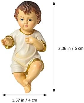 Zerodeko 1pc Religious Holy Child Ornament Outdoor Christmas Decorations Christmas Wreath Jesus Statue Infant Jesus Figurine Religious Decoration Saint Baby Adornment Resin
