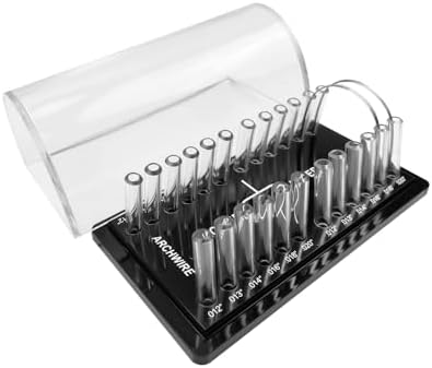 Dental Acrylic Archwire Organizer, YOUYA DENTAL Multi-functional Orthodontic Arch Wire Box Dental Resin Shelf Placement with Lid for Dental Clinic Arrange and Store Orthodontic Arch Wires Use (Round)