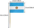 100PCS Argentina Flag Argentine Small Toothpick Flag Decor Mini Cupcake Toppers Cocktail Food Flags Cocktail Picks