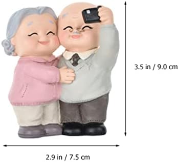 Loving Elderly Couple Figurines, Older Couple Figure Cake Figurines Grandparents Old Figures Cake Grandma Grandpa Desktop Ornament for Valentines Day Anniversary Party Decoration