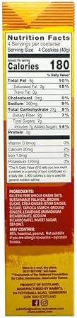 Nairn's Gluten Free Stem Ginger Oat Grahams - Healthy, Tasty and Safe for Celiacs. Perfect On-the Go Snack. High Fiber, No Artificial Colors, Flavors, or Preservatives, 5.64oz, Pack of 3
