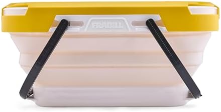 Frabill Collapsible Live Bait Bucket, 6 qt Capacity, Collapses to Same Size as Plano 3700 Stowaway, Comfortable Handles
