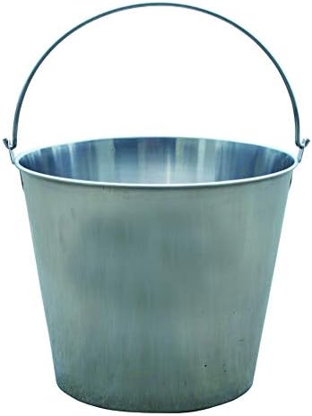 Little Giant® Stainless Steel Dairy Pail | Galvanized Metal Utility Bucket with Handle for Gardening & Farming | Cow Pail | 16 Quart