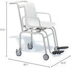 seca 952 Electronic Seated Chair Scale with Fold Up Armrests and Footrests
