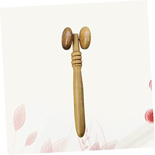 Beaupretty Ergonomic Wooden Facial Roller for Eye and Nose Massage Promotes Blood Circulation Portable Face Lifting Tool for Smooth and Firm Skin