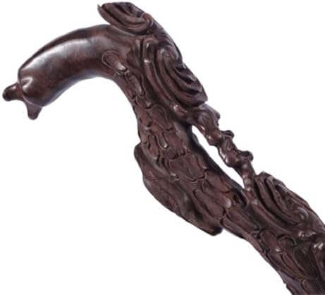 Retro Canes for Men, Wooden Walking Cane, Handmade Reishi Ganoderma Carved Walking Stick, Exquisite Hollow Carving Crutch as Gift