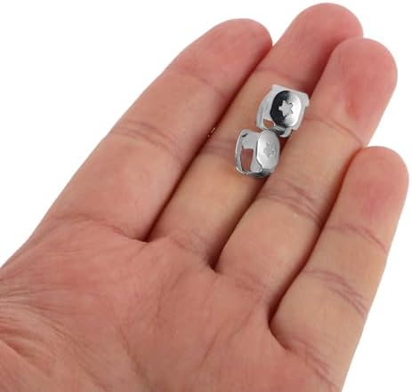 VICASKY 2pcs Stylish Silver Tooth Caps for Halloween Cosplay Hip Hop Grills Accessories Eye-catching Design Easy Maintenance Confidence Booster for Parties Events