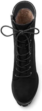Womens Ankle Boots, Round Toe High Chunky Heel Platform Ankle Boots for Women, High Heel Lace Up Ankle Booties