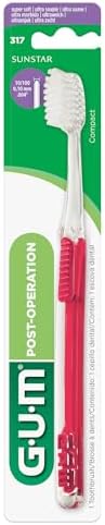 GUM Post-Surgery Extra Soft Toothbrush, Super Soft Bristle Toothbrush for Adults Sensitive, 1 Count, Pack of 3