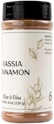 Olive & Vine Cassia Cinnamon, Warm & Spicy, For Baking & Desserts, Rich Tradition, Authentic Taste, For Global Recipes (8 Ounce)