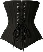 Heavy Duty Double Steel Boned Overbust Corset | Black Cotton Shapewear | Waist Cincher & Posture Support