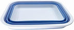 SAMMART 12L (3.17Gallon) Collapsible Tub - Portable Outdoor Picnic Tray - Portable Washing Basin - Space Saving Plastic Washtub (White/Baby Blue)