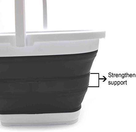 SAMMART 10L (2.64 Gallon) Collapsible Rectangular Handy Basket/Bucket (Black, 1)