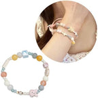 Colorful Cartoon Beaded Bracelets Elastic Bead Handchain Jewelry Ceramic Bracelet for Women Teen