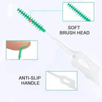 300 Pieces Dual-Use Interdental Brushes Soft Silicone, Disposable Dental Picks,Premium Dental Floss Picks for Effective Teeth Cleaning(200pcs Green+100pcs Blue)