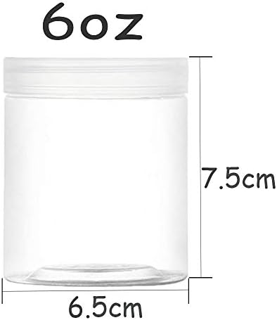 15 Pack 6oz Clear Plastic Jars Wide-mouth Storage Containers,Refillable Empty Containers for Dry Food,Dried Fruit,Seasoning and Honey Storage