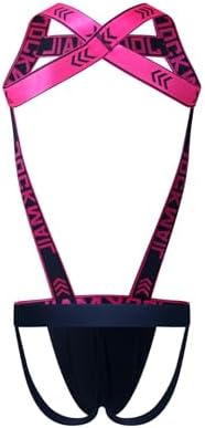 Mens Harness Sport Shoulder Strap with Jock Strap Fitness One-piecs Harness with Jockstrap Bodysuit