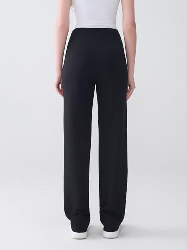 Tall Women’s Wide Straight Leg Lounge Pants, High Waisted Stretch Yoga Workout Pants with Pockets, 30" 32" 34" 36" Inseam