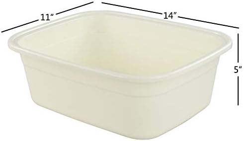 12 Quart Plastic Small Dishpan/Wash Basin, 4-Pack