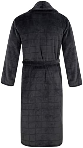 Mens Polished Fleece Long Sleeve Wrap Dressing Gown Robe