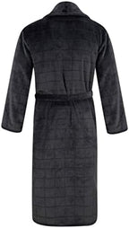 Mens Polished Fleece Long Sleeve Wrap Dressing Gown Robe