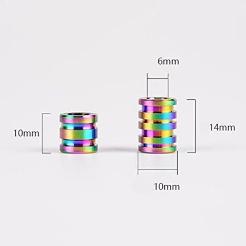 Titanium Lanyard Beads Parachute Cord Bead Knife Lanyard Bead TC4 Knife Beads Titanium Alloy Column Beads for DIY Accessories EDC Pendant(Silver,Big)