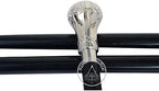 Humaira Nautical Chrome Plated Brass Knob - Walking Cane - 36" - Chrome/Black