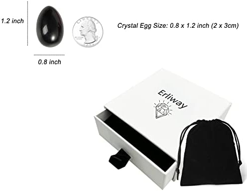 Natural Black Obsidian Pocket Palm Stone Egg Shape Gemstones 1.2 x 0.8" Polished Worry Stones Healing Crystals for Reiki Balancing Wicca Meditation Energy Anxiety Relax Décor