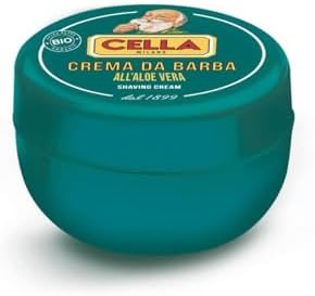 Cella Milano Aloe Vera Shaving Cream Soap, 150 g – Dense, Luxurious Lather with Razor-Glide Protection, Made in Italy Since 1899”
