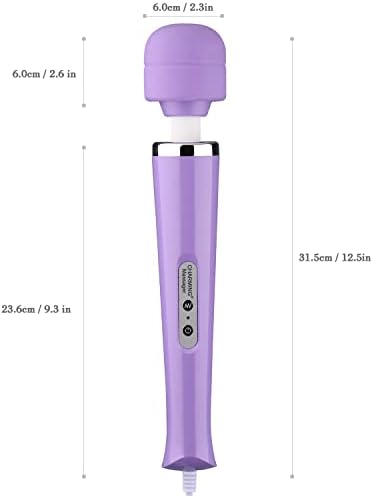 CHARMING Wired Powerful Handheld Back Massager with 10 Speeds Strong Vibration Wand, Personal Therapy Massager for Sports Recovery, Muscle Aches, Body Pain-Light Purple