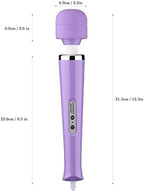 CHARMING Wired Powerful Handheld Back Massager with 10 Speeds Strong Vibration Wand, Personal Therapy Massager for Sports Recovery, Muscle Aches, Body Pain-Light Purple