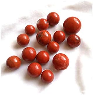 Natural Red Jasper Healing Crystal Sphere Balls Quartz Gemstones Small Size Pack of 10 for Healing, Reiki, Home Office Decoration, Jewelry Making (Red Crystal, 0.7"-0.78")