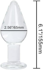 Huge Head Glass Butt Plug Crystal Anal Plug Bum Bomb Plug Trainer Anal Expander Training Sex Toy (L)