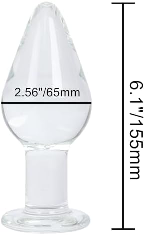 Huge Head Glass Butt Plug Crystal Anal Plug Bum Bomb Plug Trainer Anal Expander Training Sex Toy (L)