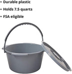 McKesson Commode Replacement Bucket with Handle and Lid, 7.5 qt, 1 Count
