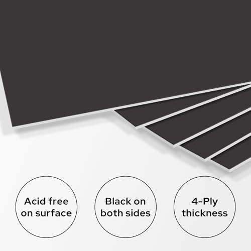 AUEAR, Pack of 10 18x24 Uncut Picture Mat Boards, Black Backing Matte Boards for Frame, Print, Artwork, Picture