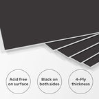AUEAR, Pack of 10 18x24 Uncut Picture Mat Boards, Black Backing Matte Boards for Frame, Print, Artwork, Picture