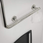 Tiger Boston Comfort & Safety 90º Grab Rail, Stainless Steel Polished, Left Version, 42,6x70x7 cm