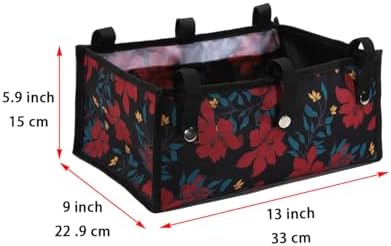 Walker Bag Under Seat for Four Wheel Rollator, Rollator Bag Tote Organizer Pouch Storage to Walkers for Senoirs, Walker Accessories (Bauhinia, medium)
