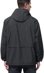 UIQUR Mens Rain Jacket Raincoat Windbreaker Running Waterproof Lightweight Packable with Hood Travel Hiking Cycling