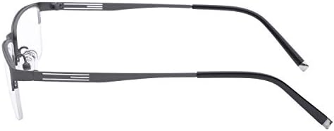 Fuisetaea Half Frame Photochromism Gray Reading Glasses +3.50 Titanium Alloy Transition Readers Eyeglasses