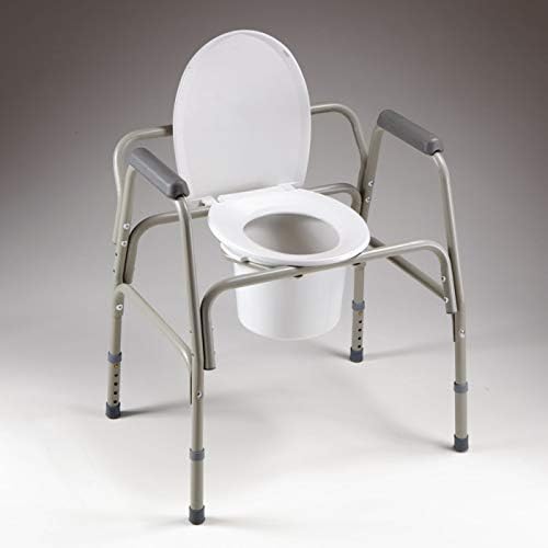 Homecraft Heavy Duty 3-in-1 Commode, Safety Frame, Raised Toilet Seat, Portable Commode, Toilet with Grips for Stability, Bedside Commode for Elderly, Handicapped, Disabled Users, 350 lb. Capacity