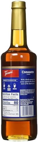 Torani Coffee Syrup, Cinnamon Flavored Syrup for Drinks, Pump Included, 25.4 Fl Oz