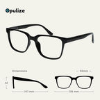 OPULIZE LEO Reading Glasses for Women Men, Large Rectangular Frame with Spring Hinges, Black Blue Purple Clear +1.00 (Pack of 4)