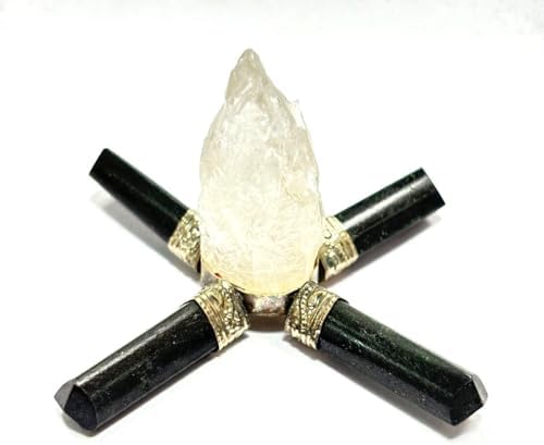 Jet Natural Crystal Tourmaline 4 Point Energy Generator Positivity Vastu Healing Cleansing Energy Spiritual Reiki Gemstone Protection Peace Power Progress.