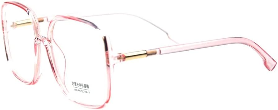 Shiratori Woman's New Retro Blue Light Blocking Glasses Big frame Nerd Eyeglasses Frame Anti Blue Ray Computer Game Glasses Pink