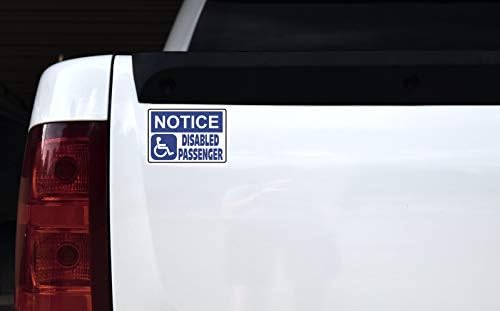StickerTalk Notice Disabled Passenger Vinyl Sticker, 5 inches by 3.5 inches